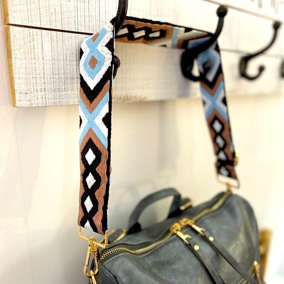 BRAND NEW! Grey Camden Bag w/Aqua Brown Crossbody Strap💙🤎 - Picture 4 of 16